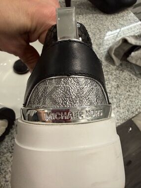 Michael Kors Silver & Black Slip-On Platform Sneaker